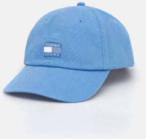 Bavlnená šiltovka Tommy Jeans modrá farba, AW0AW17580