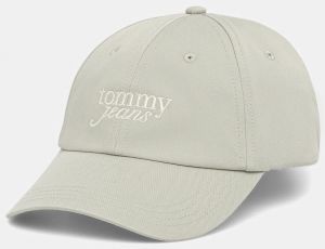 Bavlnená šiltovka Tommy Jeans zelená farba, AW0AW17815