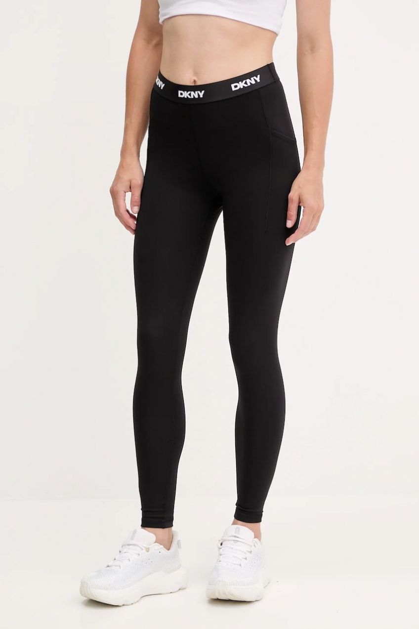 Legíny Dkny čierna farba, jednofarebné, DP5P3604