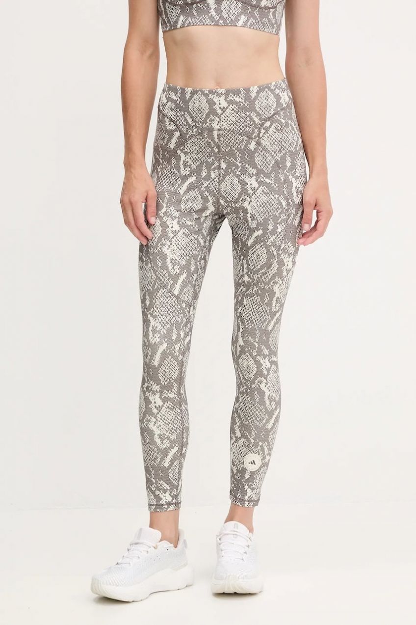 Tréningové legíny adidas by Stella McCartney TruePurpose béžová farba, vzorované, JW4556