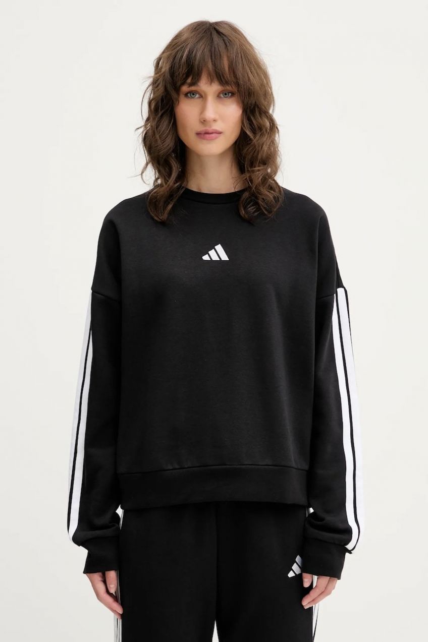 Mikina adidas Essentials čierna farba, s nášivkou, JE1298