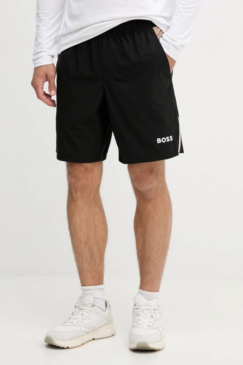 Šortky BOSS Green čierna farba, 50541370