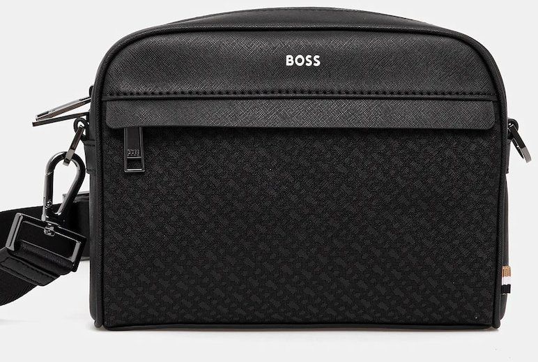 Kožená kabelka BOSS čierna farba, 50548202