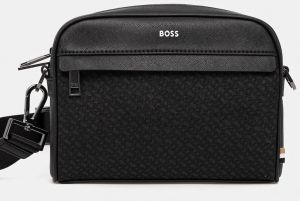 Kožená kabelka BOSS čierna farba, 50548202