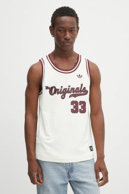 Tričko bez rukávov adidas Originals OG Jersey béžová farba, JM9953