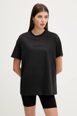 Bavlnené tričko Vans dámske, čierna farba, VN000RANBLK1