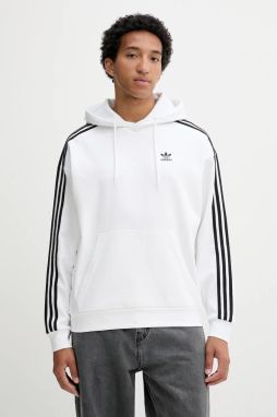 Mikina adidas Originals Baggy Hoodie biela farba, s kapucňou, s nášivkou, JY1414