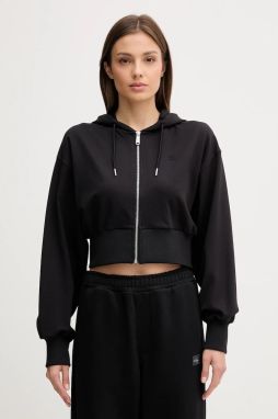 Mikina Calvin Klein Jeans čierna farba, s kapucňou, jednofarebná, LV047C247G