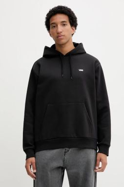 Mikina Vans čierna farba, s kapucňou, jednofarebná, VN000R9YBLK1