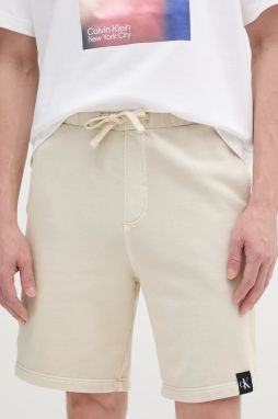 Bavlnené šortky Calvin Klein Jeans pánske, béžová farba, J30J327248