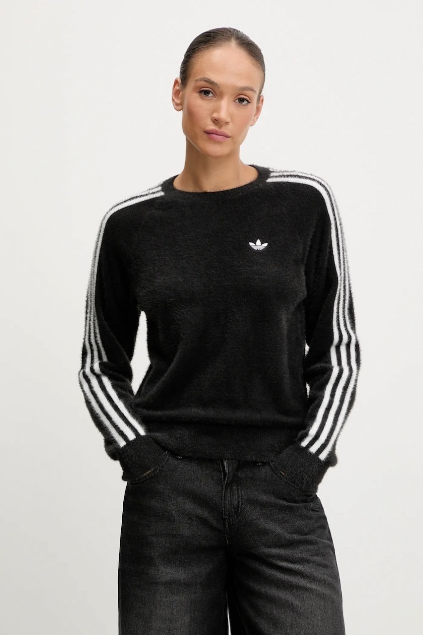 Sveter adidas Originals Holiday Sweater čierna farba, ľahké, JX7813