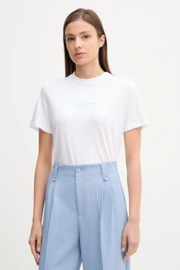 Bavlnené tričko Calvin Klein Jeans dámske, biela farba, LV047C863G