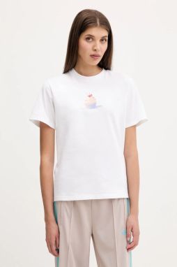 Bavlnené tričko adidas Coquette dámske, biela farba, JL7489