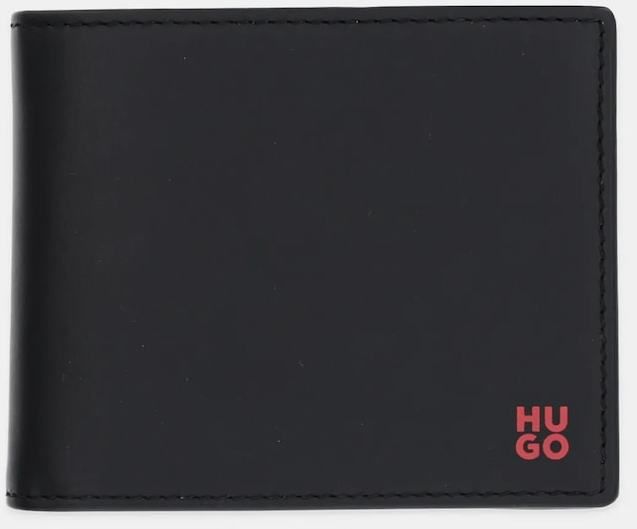 Kožená peňaženka HUGO čierna farba, 50548300