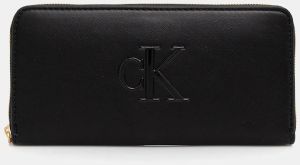 Peňaženka Calvin Klein dámska, čierna farba, LV04F1077G