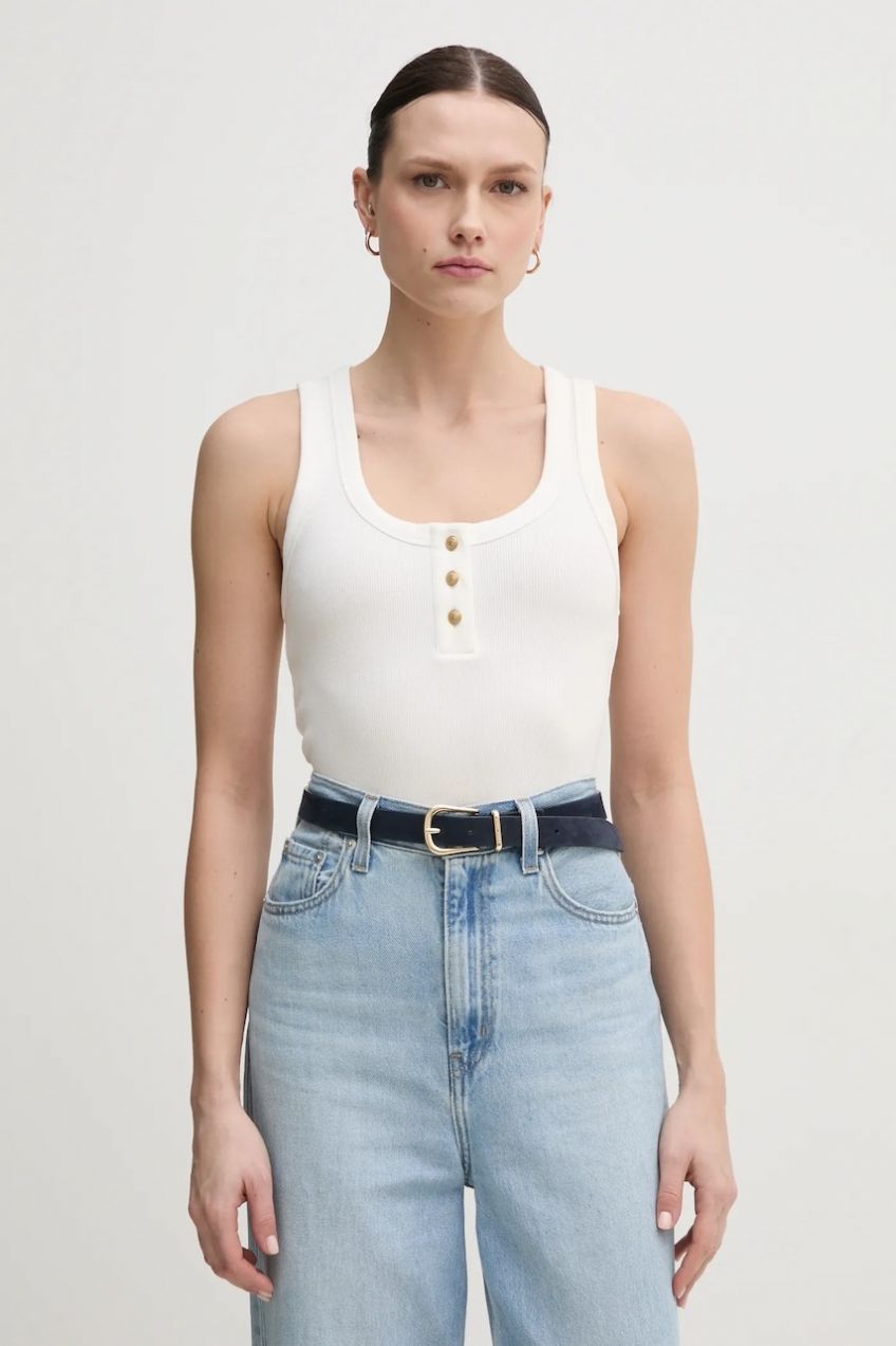 Top Tommy Hilfiger biela farba, WW0WW43920