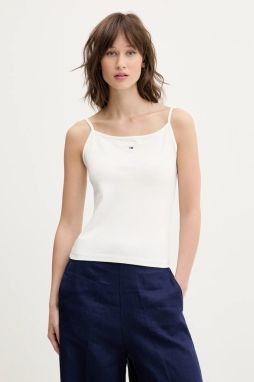 Top Tommy Jeans dámsky, biela farba, DW0DW20675