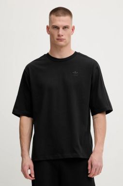 Bavlnené tričko adidas Originals Oversize Tee pánske, čierna farba, jednofarebné, JY1398