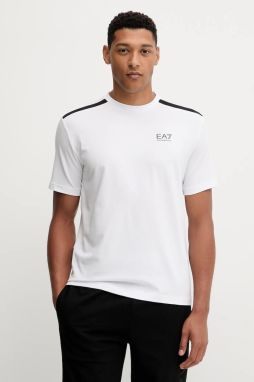 Tričko EA7 Emporio Armani pánske, biela farba, s potlačou, AF13956.7M000656