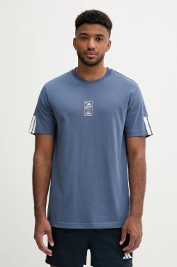 Tričko adidas Stadium Ticket Loose Graphic T-Shirt pánske, modrá farba, s potlačou, JM6472
