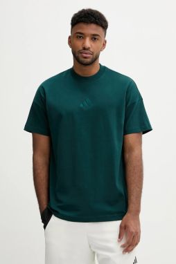 Bavlnené tričko adidas All SZN pánske, zelená farba, jednofarebné, JX5079
