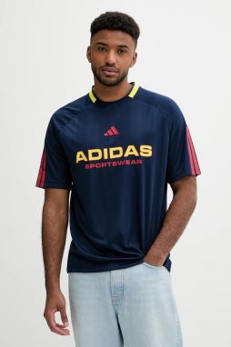 Tričko adidas Tiro pánske, tmavomodrá farba, vzorované, KB5571