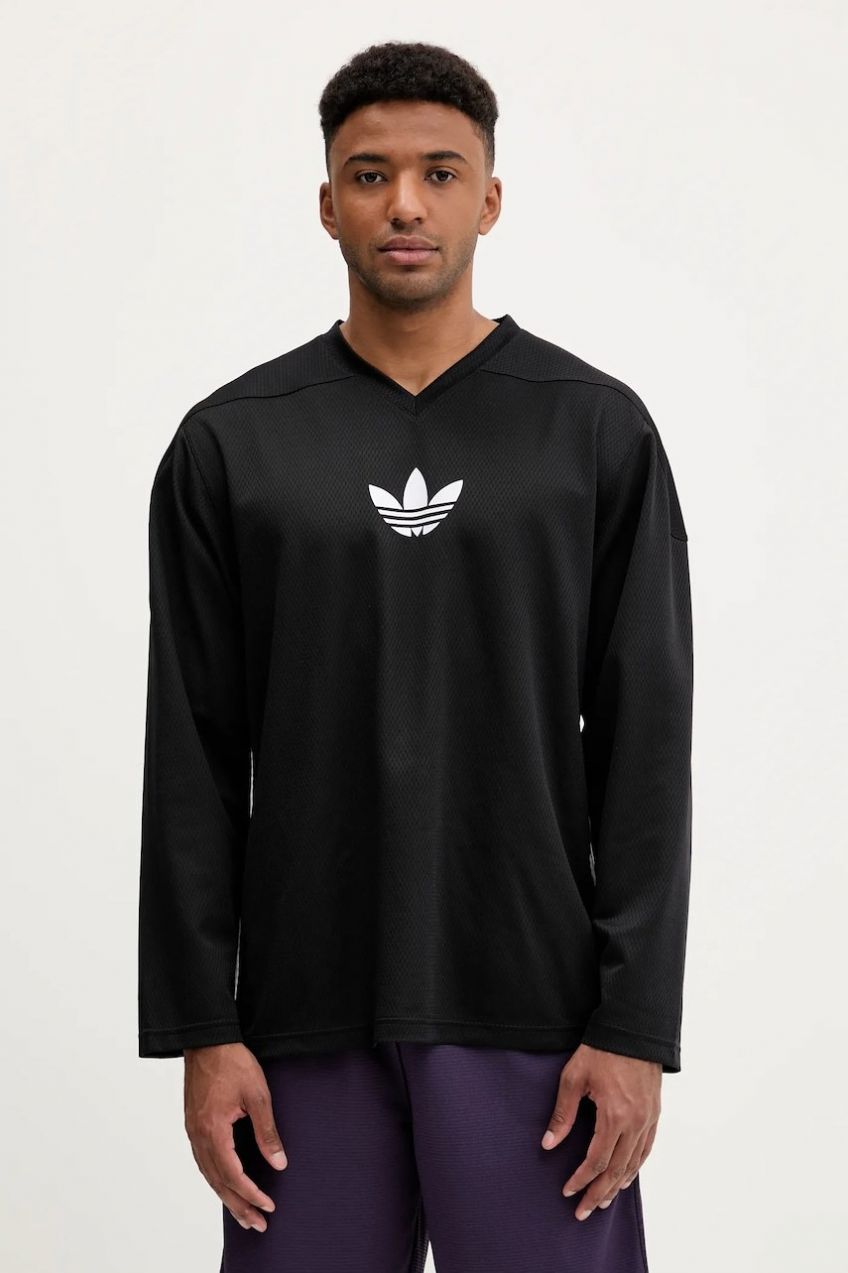 Tričko s dlhým rukávom adidas Originals Mesh Ls čierna farba, s potlačou, JY1307