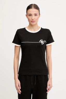 Tričko Guess CARMEN dámske, čierna farba, V5YI01 J1314