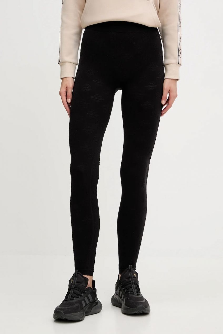 Legíny Guess PEONY čierna farba, s nášivkou, V5YB09 Z3OA0