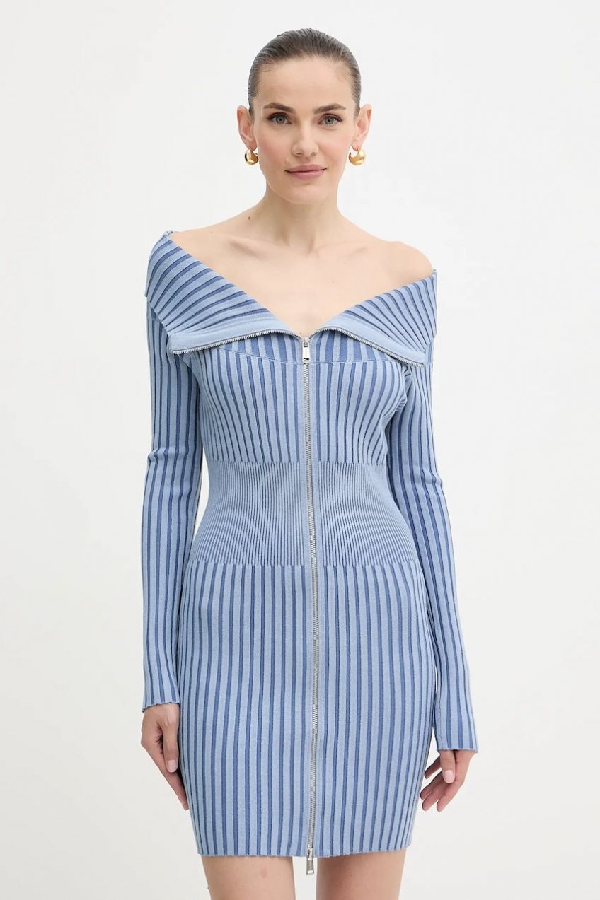 Šaty Guess KATHRYN modrá farba, mini, priliehavé, W5YK28 Z30I2