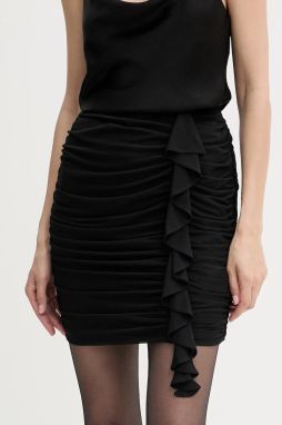Sukňa Guess VERDIANA čierna farba, mini, rovný strih, W5YD56 KCZC2