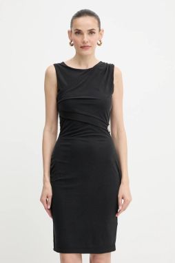 Šaty Guess PRISCA čierna farba, midi, priliehavé, W5YK27 KAQL2