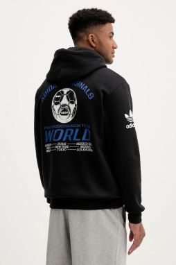 Mikina adidas Originals Graphic Hoodie čierna farba, s kapucňou, s potlačou, JX3058