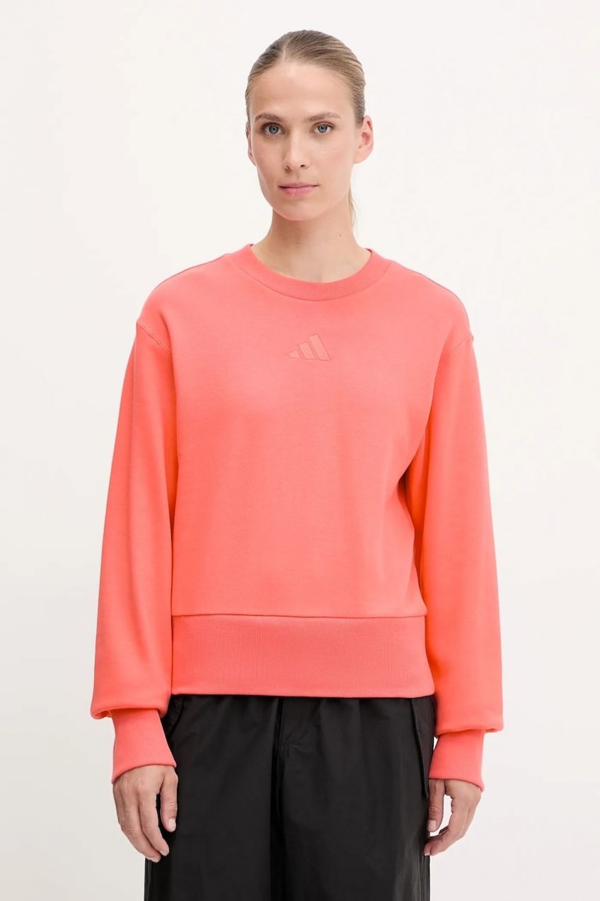 Bavlnená mikina adidas All SZN oranžová farba, jednofarebná, KD9775