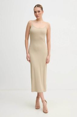 Šaty Calvin Klein Jeans béžová farba, maxi, priliehavá, J20J225288