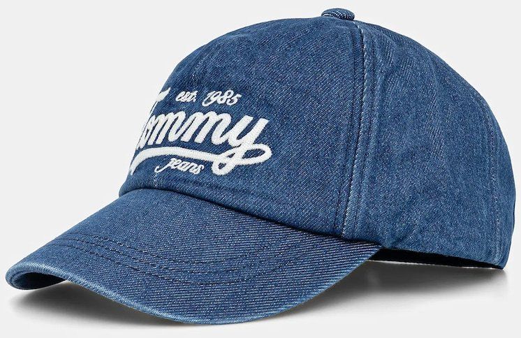 Džínsová šiltovka Tommy Jeans tmavomodrá farba, AM0AM13565