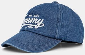 Džínsová šiltovka Tommy Jeans tmavomodrá farba, AM0AM13565
