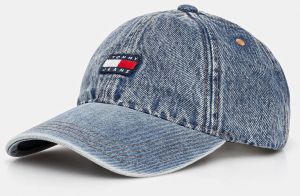 Džínsová šiltovka Tommy Jeans modrá farba, AM0AM13424