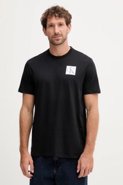 Bavlnené tričko Calvin Klein Jeans pánske, čierna farba, s potlačou, LV04RC859G