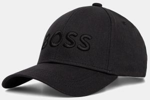 Bavlnená šiltovka BOSS čierna farba, 50544386