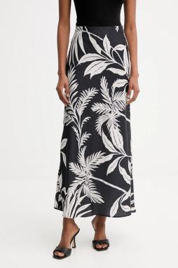 Sukňa Guess SIBILLA čierna farba, maxi, áčkový strih, W5YD55 WF1T2