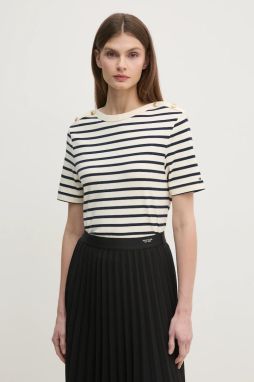 Bavlnené tričko Tommy Hilfiger dámske, červená farba, WW0WW42907
