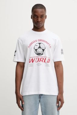 Bavlnené tričko adidas Originals 90S Ftbl Tee pánske, biela farba, s potlačou, JX3065