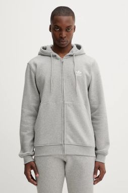 Mikina adidas Originals Essentials šedá farba, s kapucňou, melanžová, JY6167