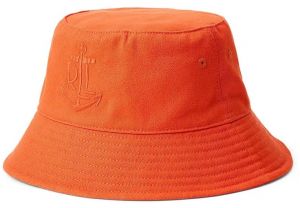 Bavlnený klobúk Lauren Ralph Lauren oranžová farba, bavlnený, 454966225