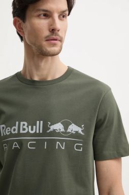 Bavlnené tričko Red Bull Racing x Pepe Jeans LOGO TEE pánske, zelená farba, s potlačou, RM500016