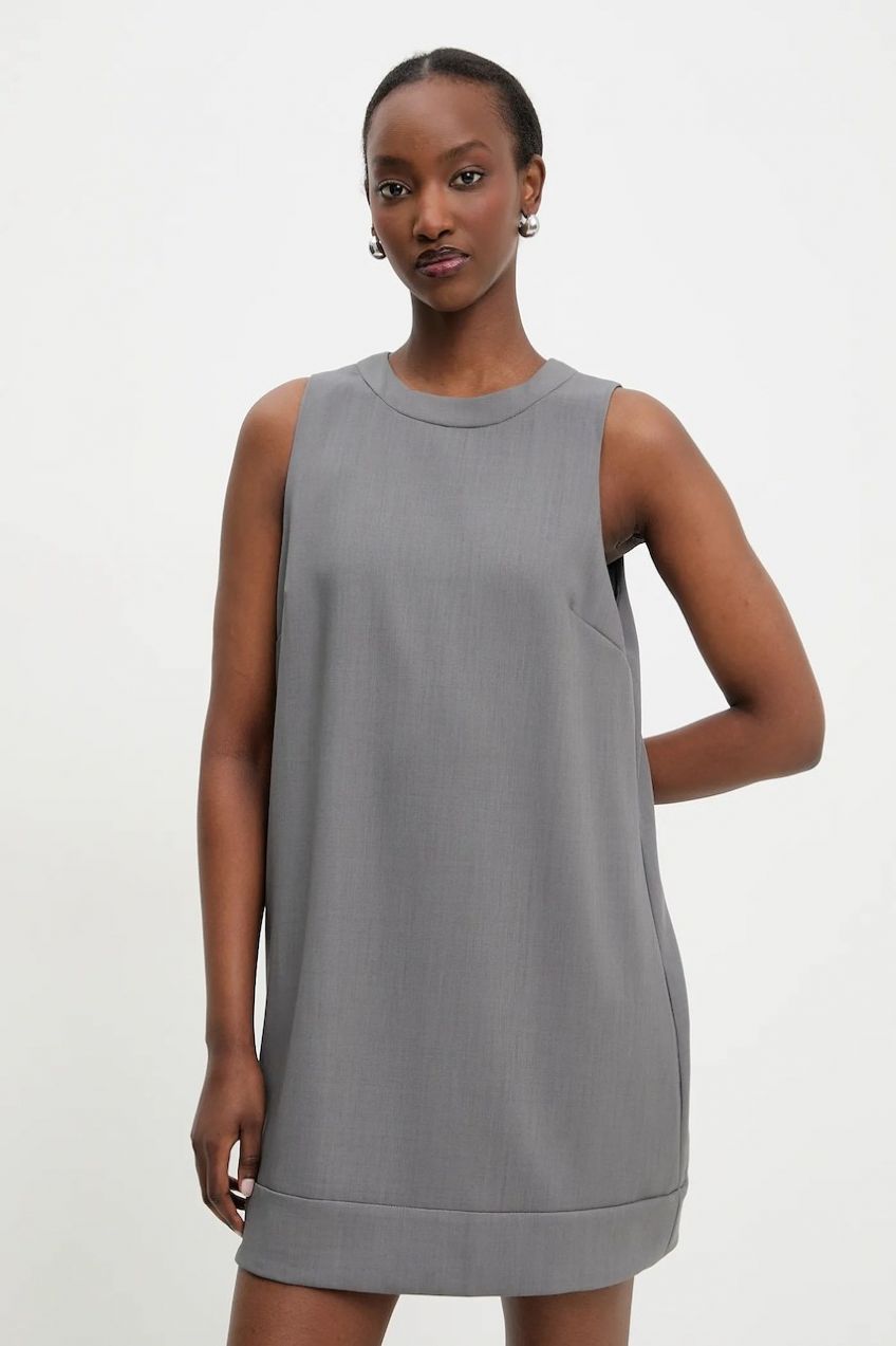 Šaty Answear.LAB šedá farba, mini, áčkový strih
