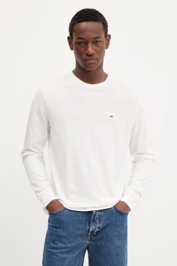 Bavlnené tričko s dlhým rukávom Tommy Jeans 2-pak čierna farba, jednofarebné, DM0DM22148