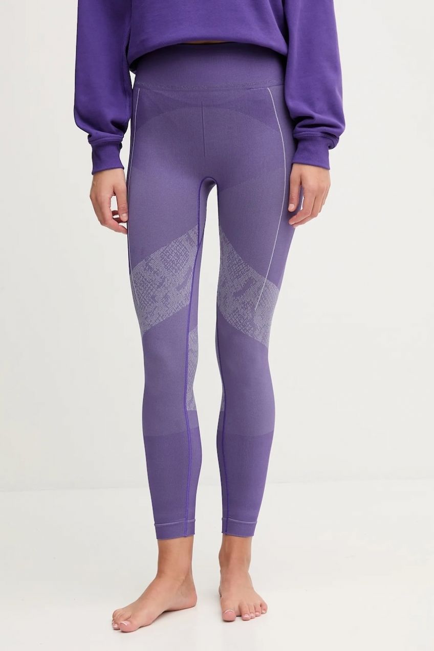 Legíny na jogu adidas by Stella McCartney fialová farba, vzorované, JN0544