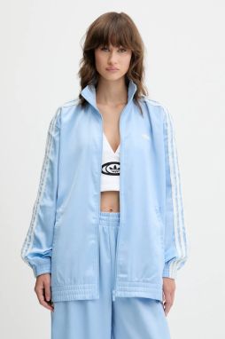 Mikina adidas Originals Satin Tt modrá farba, s nášivkou, KC8811